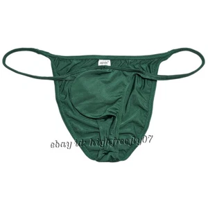 Men Shiny Skimpy Briefs Underwear Male Pouch String Briefs Ice Silk Thin Panties - Picture 1 of 54