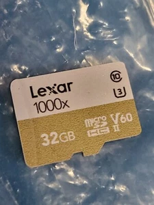 Lexar Professional 1000x 32GB MicroSDHC UHS-II V60 Class10 Micro SD Memory Card - Zdjęcie 1 z 2