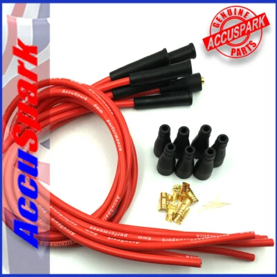 AccuSpark 8mm High Performance Silicone HT Leads in Red for 6 Cylinder Cars  - Image 1 of 4