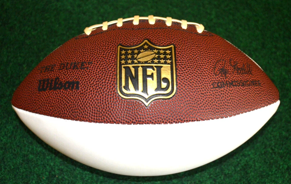 Auténtico THE DUKE NFL Wilson NFC AFC Fútbol Americano New York Giants Joe Morris Firmado Foto 1 de 4