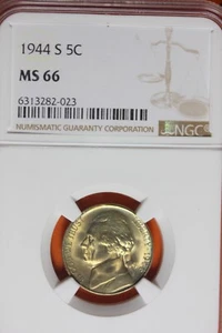 1944-S NGC MS66 JEFFERSON NICKEL #B40950 - Picture 1 of 2