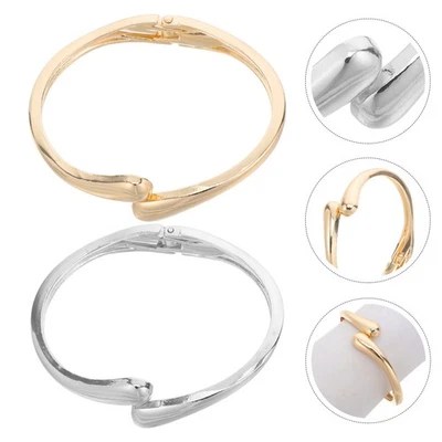  2 breite Armreife: Offene Armreifen mit stromlinienförmigem - Bild 1 von 4