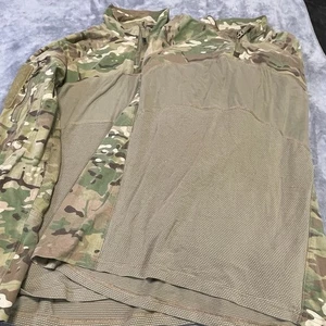 (2) Massif Advanced 1/4 Zip Army Combat Shirts L Flame Resistant Multicam OCP FR - Picture 1 of 13