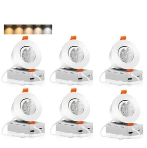 3 Inch 5cct Led Eyeball Recessed Lightdimmable Swivel Adjustable Downlight 2700k - Picture 1 of 6