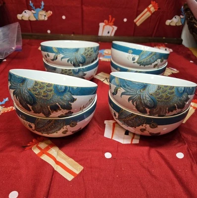 Juego de 8 cuencos de cereal 222 Fifth Eliza Teal Foto 1 de 4