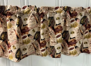 Wine Labels Window VALANCE CURTAIN 42x14 Dining Room Kitchen RV Curtains - Picture 1 of 1