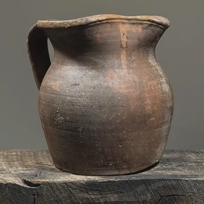 19th C. Folk Art Portuguese Redware Pitcher from Vidigueira - Image 1 of 4