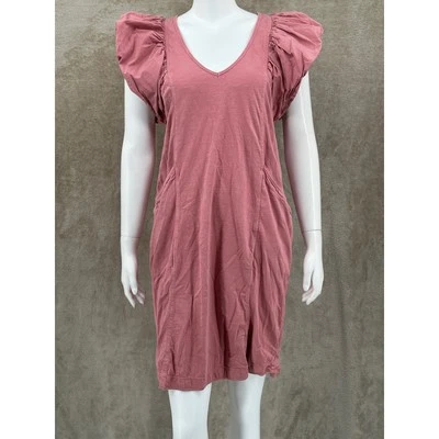 Daily Practice Anthropologie Dress Womens Small Coral Flutter Sleeve Tee Casual - Image 1 of 4