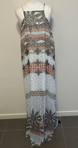 Wish Womens Sz AU 12 Pharaoh Maxi Dress A Line Split Lined Sleeveless Soft Flowy - Picture 1 of 9
