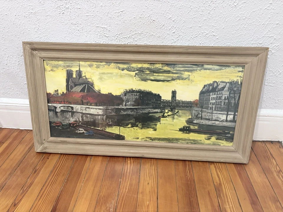 Pintura al óleo de escena callejera original de París de colección rara por la artista RIVIRA MCM Foto 1 de 1