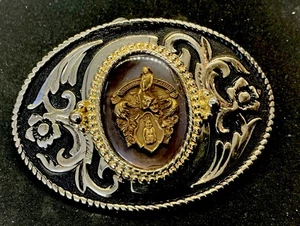 Vintage Royal Order Of Jesters Belt Buckle Silver & Gold Colors NOS - Picture 1 of 4