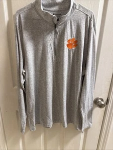 Champion Men’s Clemson Tigers Pullover Quarter Zip Gray Size XL - Picture 1 of 10