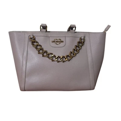 Bolso de Mano LOVE MOSCHINO Cadena Shopper Cartera Taupe Gris Claro Foto 1 de 4