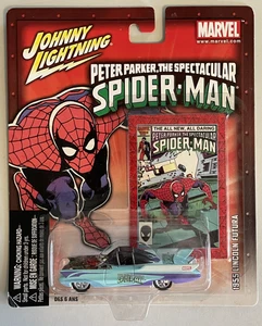 2004 Johnny Lighting Peter Parker The Spectacular Spider-Man 1955 Lincoln Futura - Picture 1 of 11