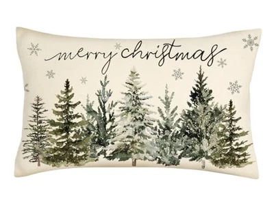  Christmas Trees Lumbar Pillow Cover 12x20 Inches 20" x 12" (Pack of 1) Green - Image 1 of 4