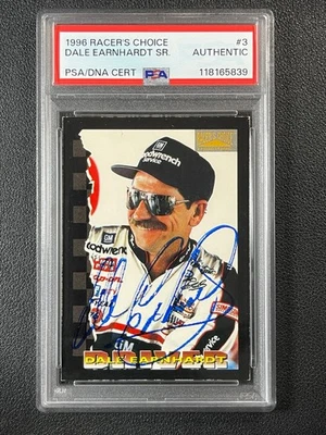 Dale Earnhardt Sr. Signed 1996 Pinnacle Racer's Choice #3 PSA AUTHENTIC AUTO - Image 1 of 2