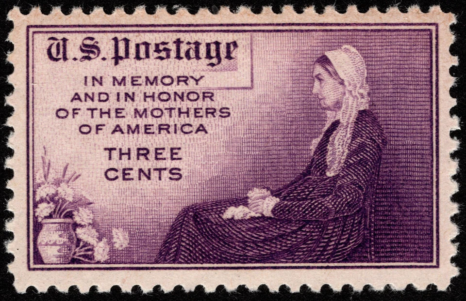 US Stamp Scott # 738 Mint LH 3 Cents Purple Mothers of America Whistler Painting - Image 1 of 1
