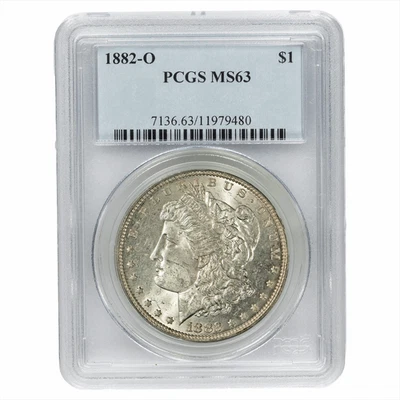 1882O Morgan Silver Dollar $1 PCGS MS 63 - Image 1 of 3