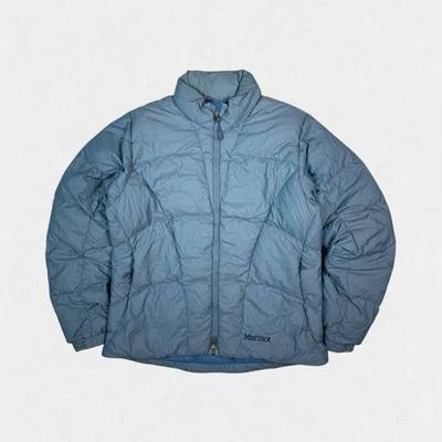 Women's Marmot winter puffer jacket light blue large - Image 1 of 4