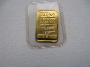 1 Gram JM Johnson Matthey 9999 Gold Bullion Bar Serial C5803 - Sealed - Picture 1 of 5