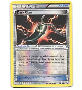 Pokemon 2012 Moderate Play Dark Claw Dark Explorers REVERSE 92/108 Card - Picture 1 of 1