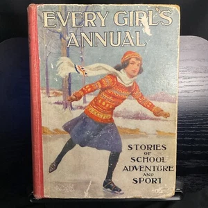 EVERY GIRL'S ANNUAL Volume 4 Skating Cover VTG Children’s Book 1930s - Picture 1 of 11