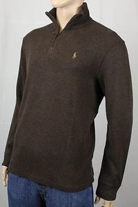 Polo Ralph Lauren Brown 1/2 Half Zip Sweater Tan Pony NWT - Picture 1 of 1