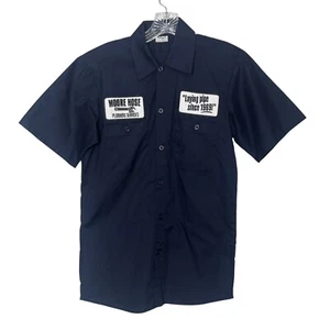 Spirit Moore Hose Plumbing Services Work Shirt Mens Small Blue Costume - Picture 1 of 8