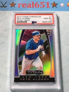 2019 Chronicles Titan Holo Prizm #1 PETE ALONSO Rookie PSA 10 Gem Mint Pop 6 RC - Bild 1 von 5