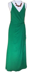 Abito da sera formale Alfred Angelo verde smeraldo senza maniche tg 10 finto avvolgente - Foto 1 di 10