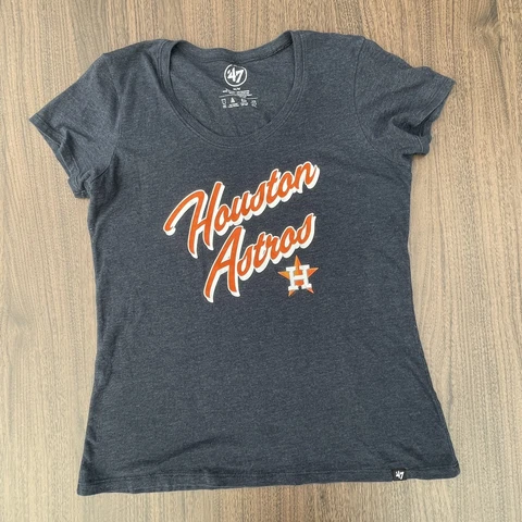 Women's Houston Astros Ladies GRAY T-Shirt Shirt Tee Baseball MEDIUM Cover