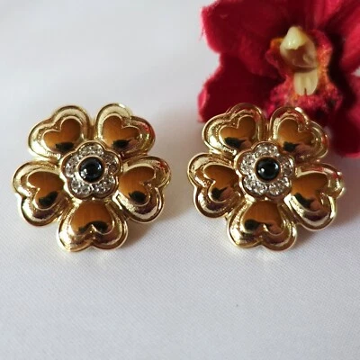 Pierre Lang Blüten Ohrclips Ohrringe Ohrclip Goldfarben /  ev 536 (55) - Bild 1 von 4