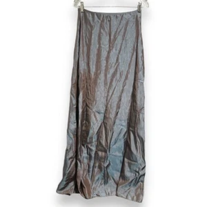 Vintage JS Collections Y2K Blue Iridescent Silky Slip Maxi Skirt Women’s Size 8 - Picture 1 of 12