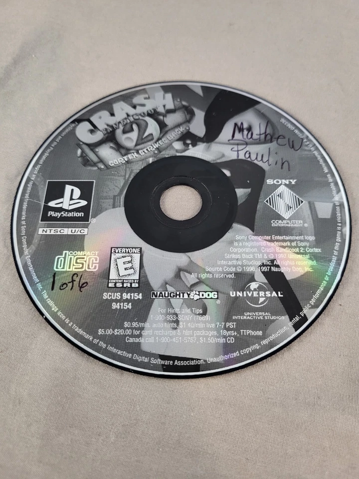Crash Bandicoot 2: Cortex Strikes Back, PS1, Loose, Authentic! - Image 1 of 1