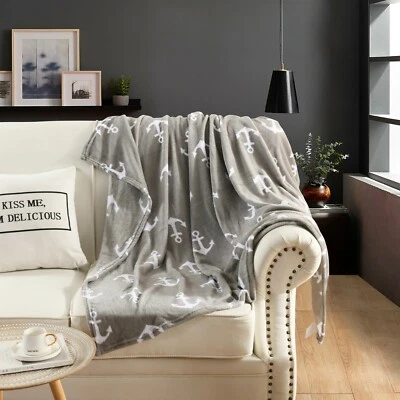 Fleece Throw Blanket Lap Throw Blanket, 50 x 60  Anchor - Image 1 of 3