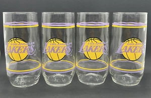 ✅ Los Angeles Lakers NBA Champions Vintage 14oz Glass Drinking Tumblers Set of 4 - Picture 1 of 11