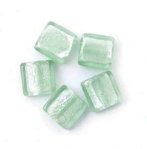  Lamp Beads:14mm: Square:Lime Green:  Pack of 5 - CF01\80028 - The Craft Factory - Picture 1 of 1