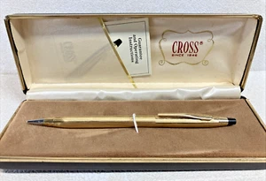 CROSS Pencil 1/20 12K Gold Filled Made In U.S.A.Original Box & Paper Eraser, NEW - Picture 1 of 7