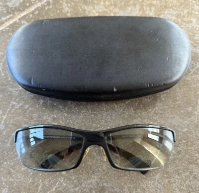 Men’s EMPORIO ARMANI Vintage 90’s Black Metal Wrap Sunglasses With Case - Image 1 of 4