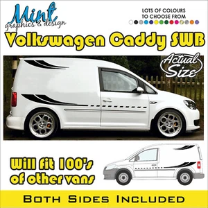 VW CADDY Side Stripes SPORT LINE Decals Stickers Van Graphics FREE P&P 015 - Picture 1 of 4
