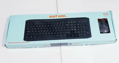 New SURF ONN WIRELESS KEYBOARD AND MOUSE 104 Keys PC and MAC box distress - Image 1 of 2