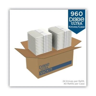 Cubiertos Compostables Dixie Ultra SmartStock Serie O, Cuchillos, Blanco, 960 Cuchillos Foto 1 de 2