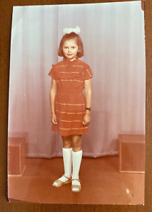 Beautiful Girl with a Bow, Watch on the Hand Vintage photo