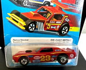 1977 HOT WHEELS BLACKWALL RED FORD TORINO STOCKER ON CARD HONG KONG CLEAN SHARP! - Picture 1 of 8