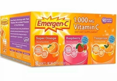 90 CT EmergenC IMMUNE SUPPORT 30 x 3 Super Orange Raspberry Tangerine Vitamin C - Image 1 of 4