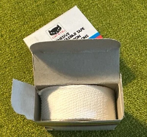 2 x NOS Vintage CAT EYE No 1000 White ADHESIVE CLOTH Cotton HANDLEBAR TAPE Japan - Picture 1 of 4