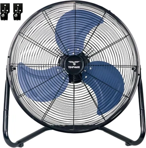 20 Inch High Velocity Industrial Floor Fan, 3-Speed Heavy Duty Metal Cradle Floo - Picture 1 of 9