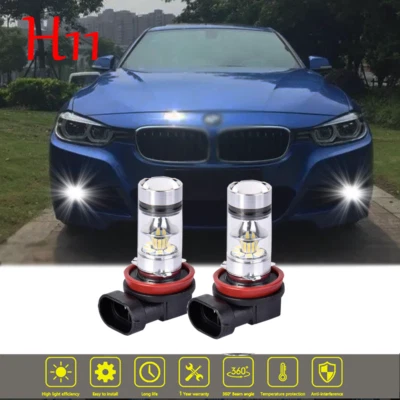 Faros antiniebla LED H11 blancos 100W para BMW 328i 320i 335i 525i 528i 535i xDrive Foto 1 de 4