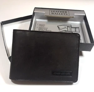 Jones New York Brown Leather Wallet Mens Bifold with Flap 4.25"x3.25" - Imagen 1 de 7