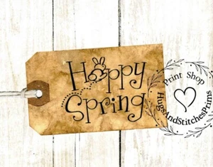 Hang Tags GRUNGY HOPPY HAPPY SPRING BUNNY TAGS #T 28 Gift Tags - Picture 1 of 7
